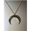 Image 1 : Diamond Accented Moon Pendant Necklace.