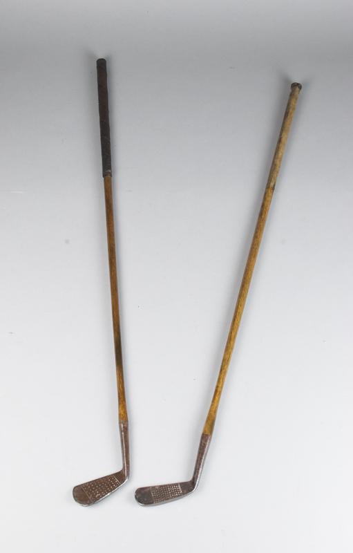 2 Antique Hickory Shaft Golf Clubs