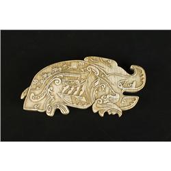 A Large Chinese Qing Carved Ivory Scroll Weight