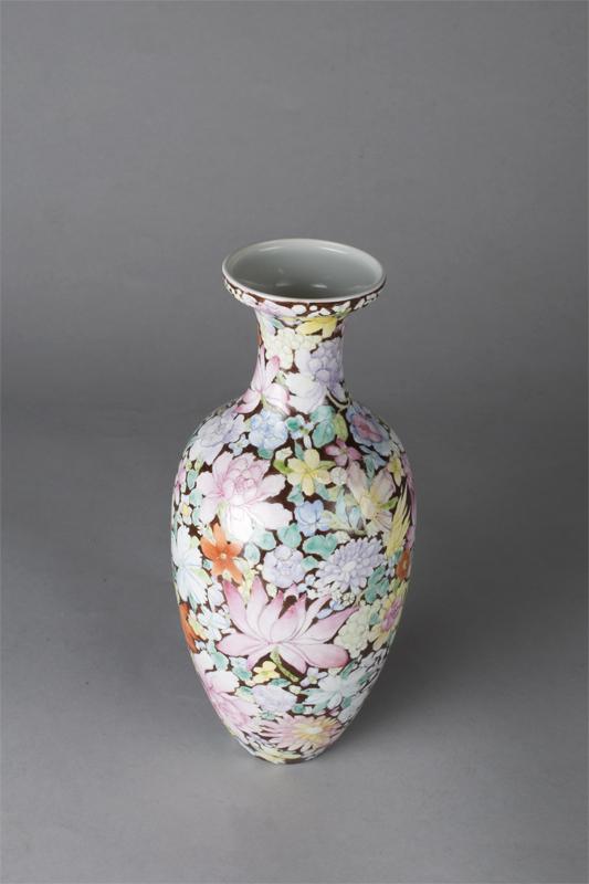 19th C. Chinese 1000 Flower Porcelain Vase