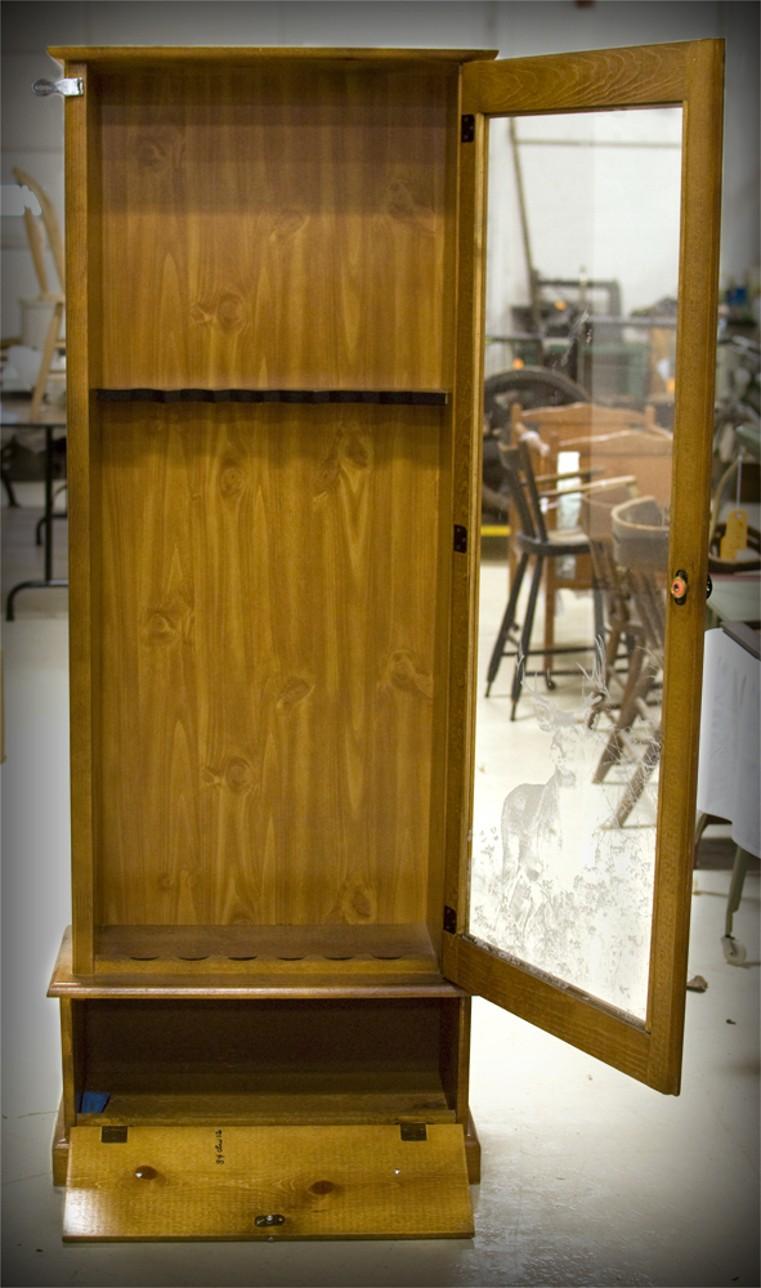 Wood Gun Case with Glass Door