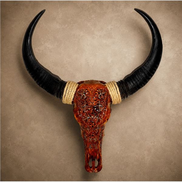 Hand-Painted Water Buffalo Skull