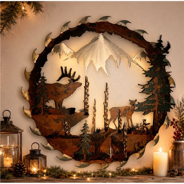 Wilderness Saw Blade 3D Metal Wall Art