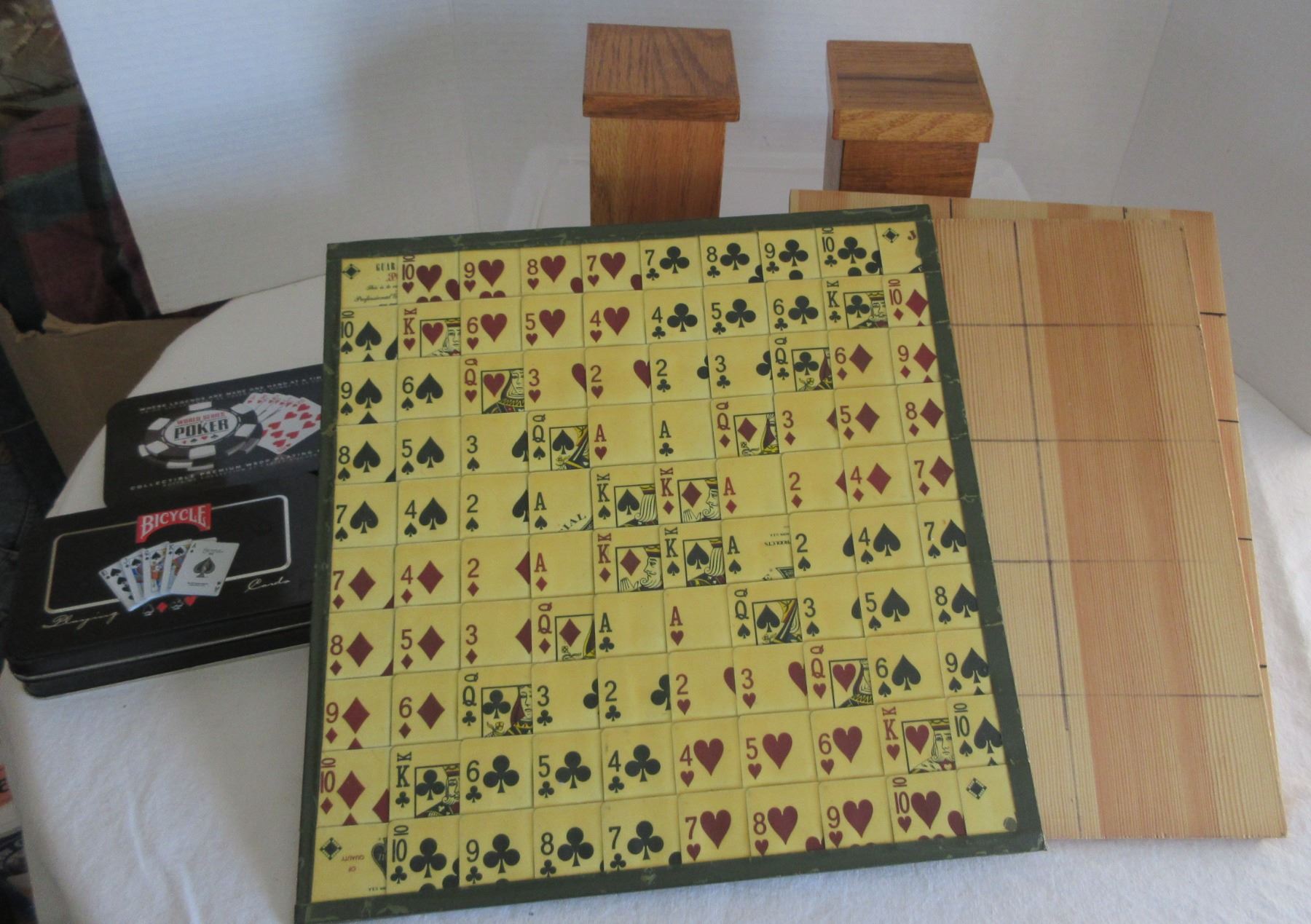 BOX C/W CARD GAMES, GAME BOARDS, PLAYING CARDS, STORAGE BOXES, NEW ...