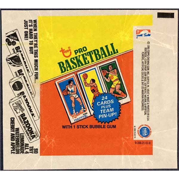 1980-81 TOPPS NBA BASKETBALL WRAPPER - LARRY BIRD ROOKIE YEAR