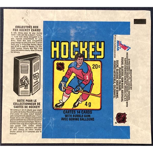 1979-80 O-PEE-CHEE HOCKEY WRAPPER - WAYNE GRETZKY ROOKIE YEAR