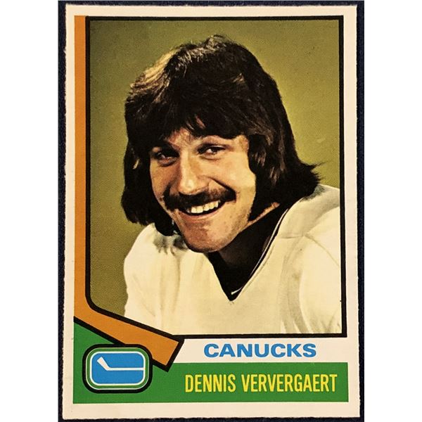 1974-75 O-PEE-CHEE DENNIS VERVERGAERT ROOKIE CARD
