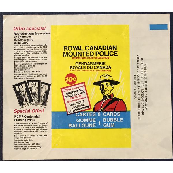 1973 O-PEE-CHEE RCMP WRAPPER