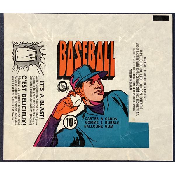 1972 O-PEE-CHEE BASEBALL WRAPPER