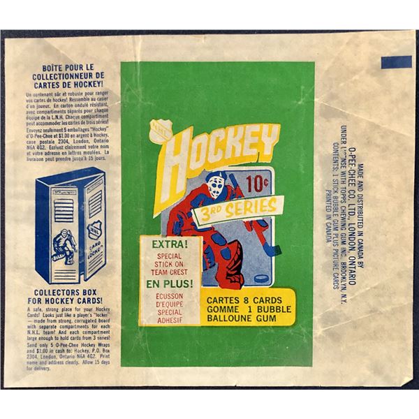 1972-73 O-PEE-CHEE HOCKEY 3rd SERIES WRAPPER
