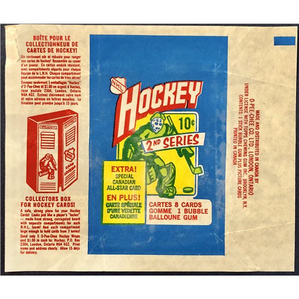 1972-73 O-PEE-CHEE HOCKEY 2nd SERIES WRAPPER