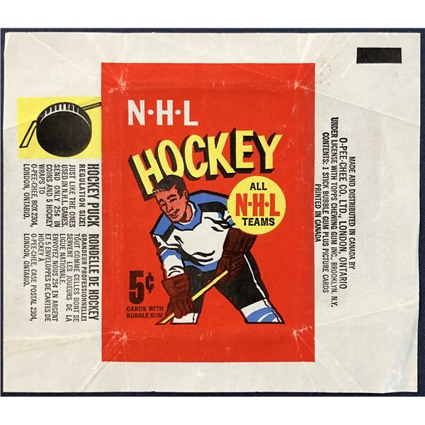 1968-69 O-PEE-CHEE HOCKEY WRAPPER