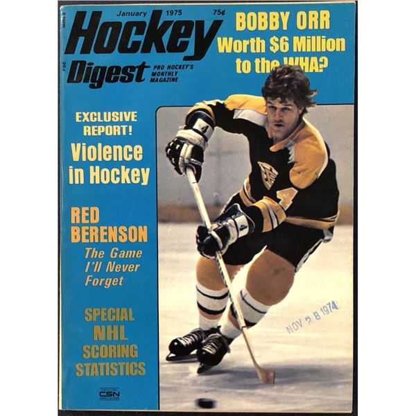 HOCKEY DIGEST JANUARY 1975 - BOBBY ORR (HOF)