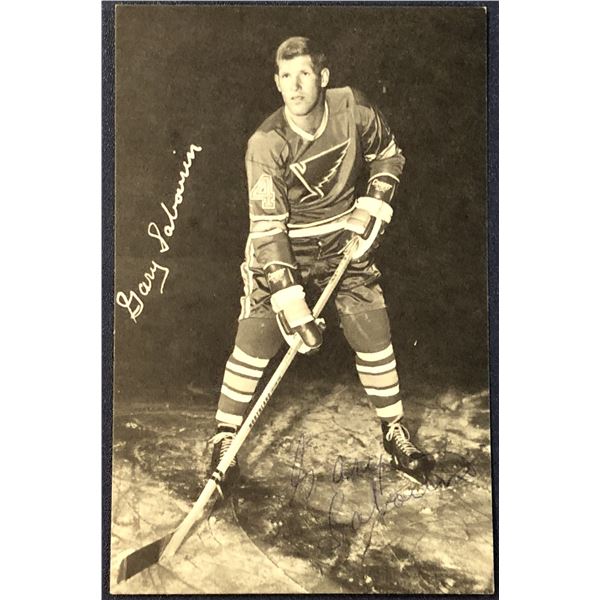 1968-69 ST LOUIS BLUES POST CARDS - GARY SABOURIN - SIGNED
