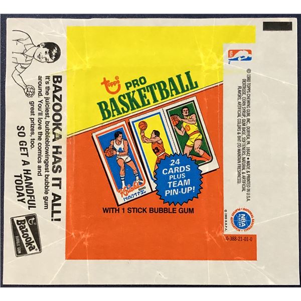 1980-81 TOPPS NBA BASKETBALL WRAPPER - LARRY BIRD ROOKIE YEAR