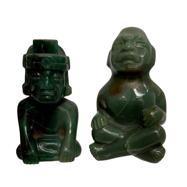 Olmec Mesoamerican Carved Green Hardstone Figures