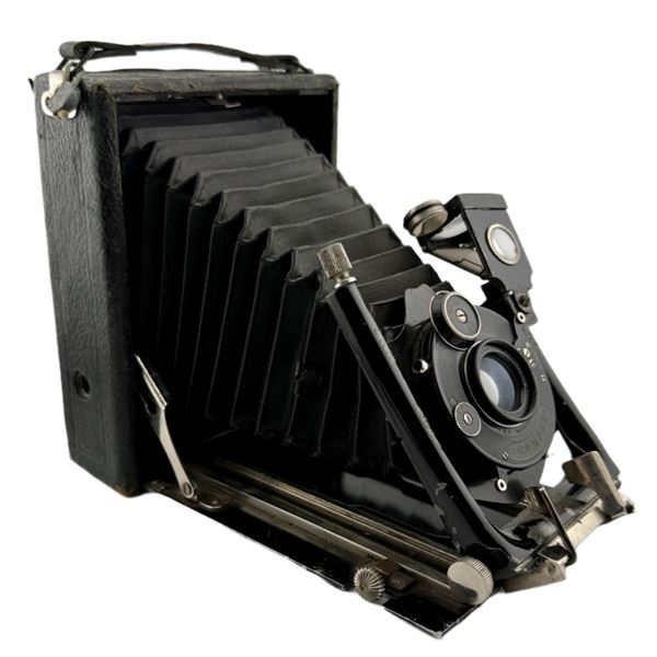 Antique German Folding Bellows Camera & Case