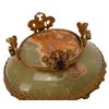 Image 4 : Gilt Brass & Onyx Jeweled Centerpiece