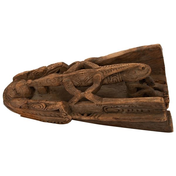 Hand Carved Tribal War Canoe Prow