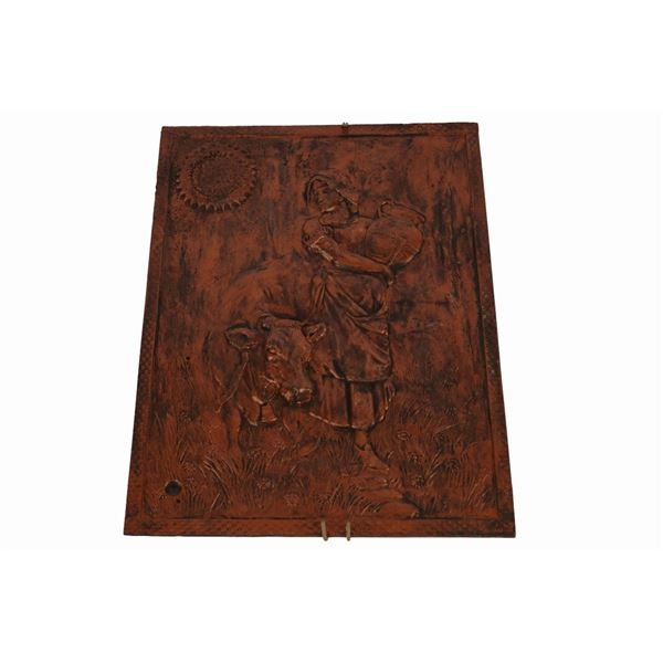 Pastoral Copper High Relief Plaque