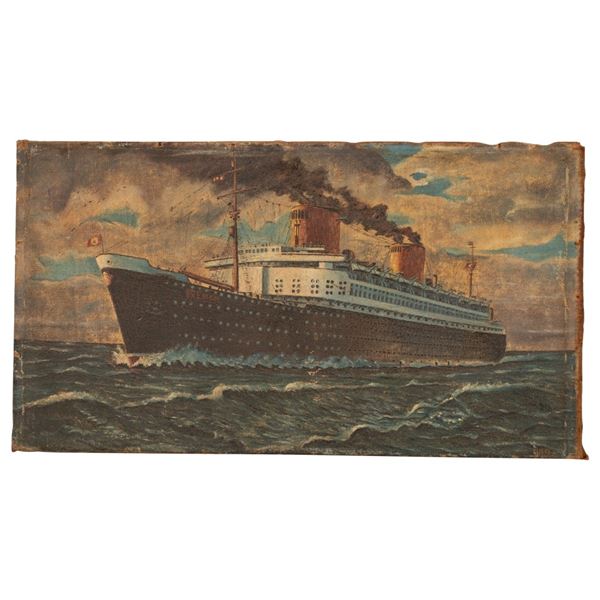 Oil Painting of German Ocean Liner SS Bremen