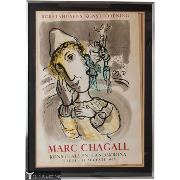 Marc Chagall Yellow Circus Clown Poster, 1967