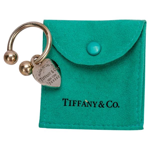 Tiffany & Co. Sterling Heart Tag Key Ring