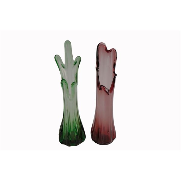 Mid-Century Swung Glass Five-Finger Vases