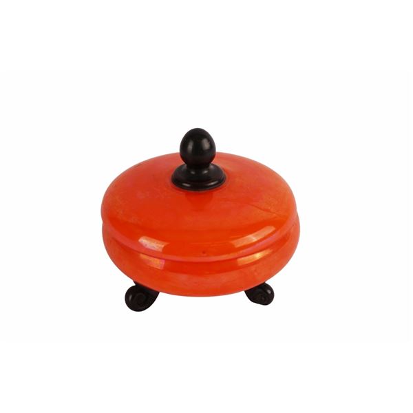 Loetz Tango Glass Lidded Art Deco Bomboniere