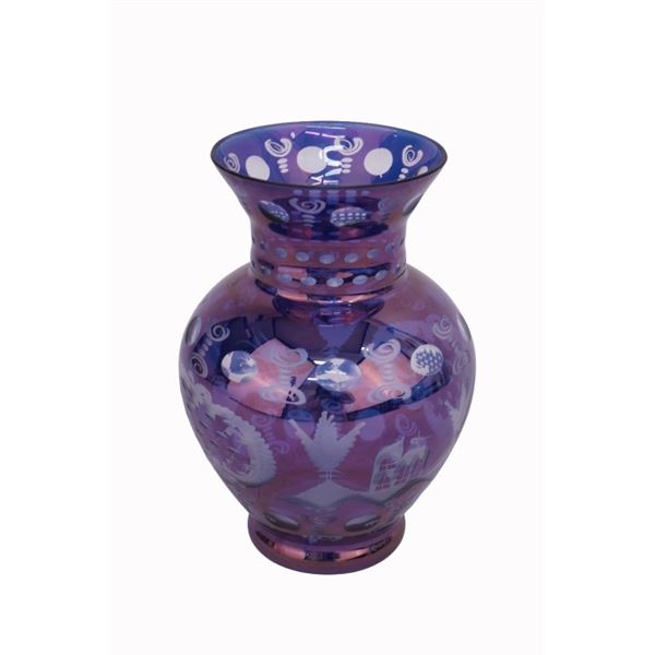 Frederich Egermann Bohemian Ruby Glass Vase
