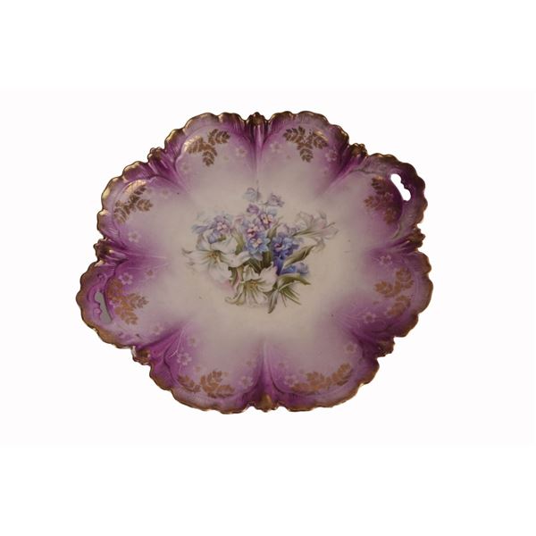 Prussia Porcelain Floral Cake Plate