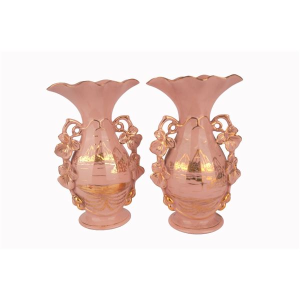 Pair of Art Deco Porcelain Mantle Vases