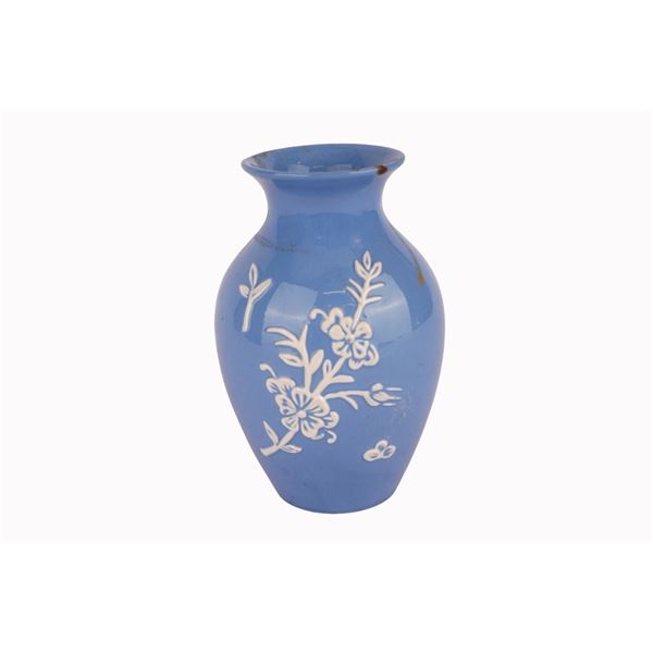 Stangl Pottery Floral Blue Glaze Vase