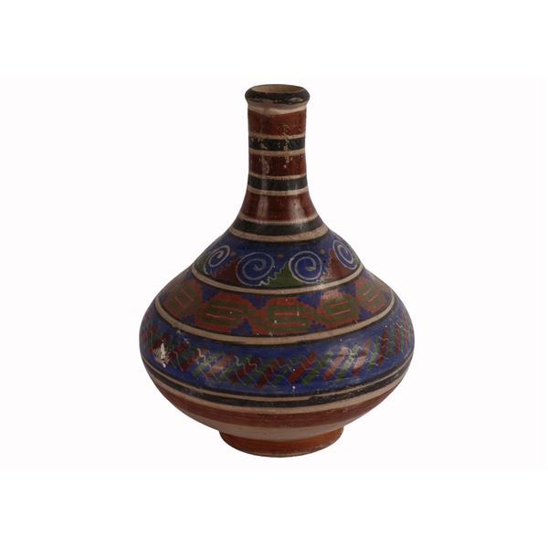 Mexican Folk Art Pottery Water Jug