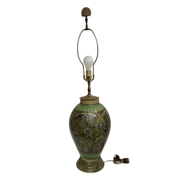 Persian Qajar Pottery Vase Lamp