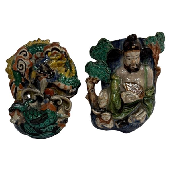 Chinese Shiwan-ware Ceramic Wall Pockets