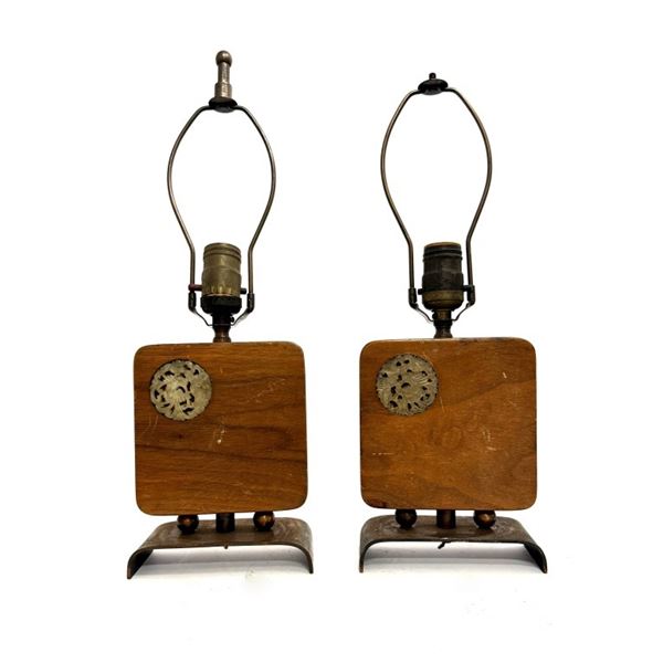 MCM Chinese Rosewood Table Lamps