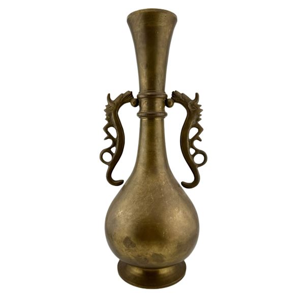 Japanese Meiji Bronze Dragon Vase