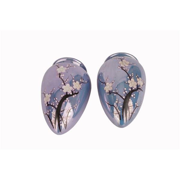 Japanese Lusterware Cherry Blossom Wall Pockets