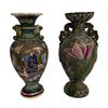 Image 1 : Japanese Satsuma Moriage Polychrome Vases
