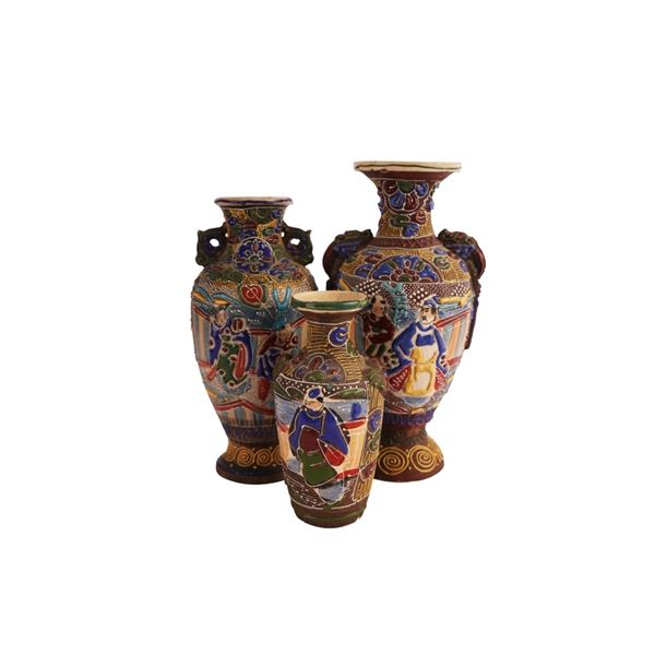 Japanese Moriage Immortals Vases