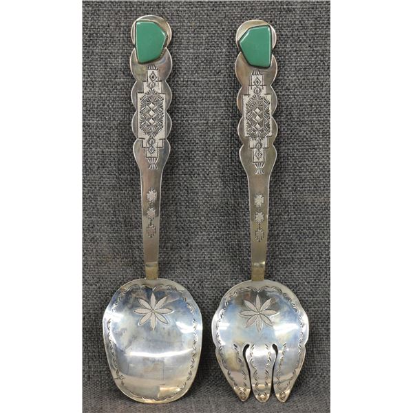 NAVAJO SILVER SALAD SET (DON PLATERO)