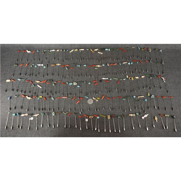 COLLECTION OF NAVAJO AND ZUNI STICK PINS