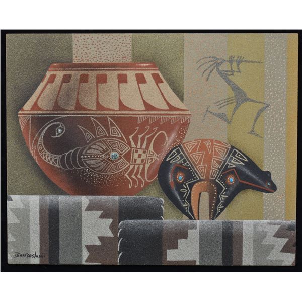 NAVAJO SAND PAINTING (EUGENE BAATSOSLANII)