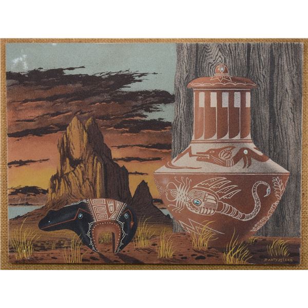 NAVAJO SAND PAINTING (EUGENE BAATSOSLANII)