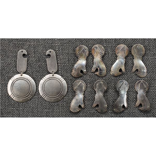 FIVE PAIRS OF NAVAJO EARRINGS