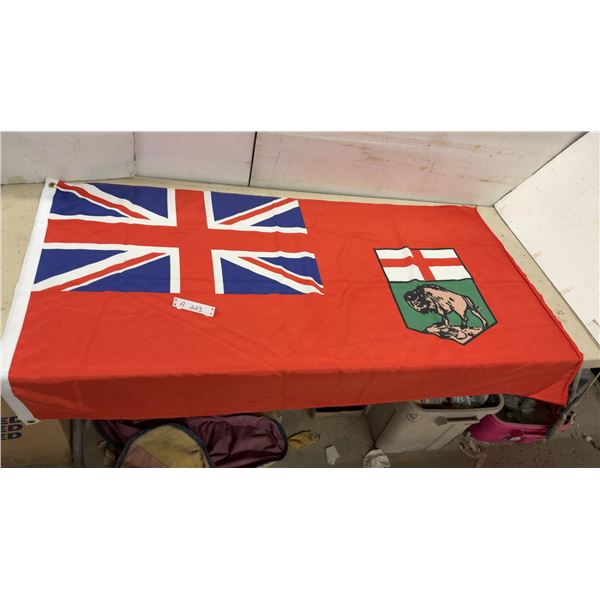Manitoba Provincial Flag with Union Jack and Bison Shield Crest