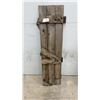 Image 1 : Rustic Wooden Barn Door with Iron Strap Hinges and Z-Brace Construction 60 x 15-1/2"