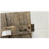 Image 2 : Rustic Wooden Barn Door with Iron Strap Hinges and Z-Brace Construction 60 x 15-1/2"