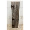 Image 3 : Rustic Wooden Barn Door with Iron Strap Hinges and Z-Brace Construction 60 x 15-1/2"